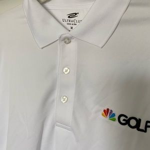 Golf shirt with NBC logo; new.
